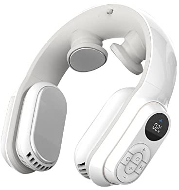 Paquete de 2, ventilador portátil para el cuello del aire acondicionado, ventilador sin aspas de doble propósito cálido o frío semiconductor manos libres, mini ventilador USB recargable sin hojas