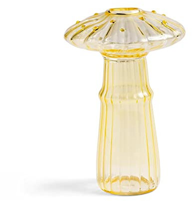 Flueyer Vase en verre en forme de champignon - Pot de fleurs transparent - Pour arrangement de fleurs - Pour la maison et le jardin