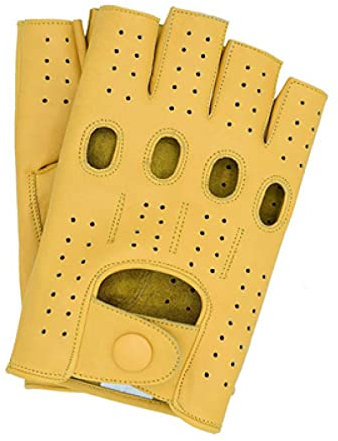 GEDASHU Motorradhandschuhe Herren Halbfinger Handschuhe Herren Sommer Atmungsaktiv Fahren Halbfinger Lederhandschuhe Ungefüttert Fitness Handschuhe Herren Fäustlinge
