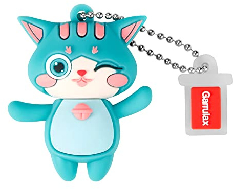 GARRULAX Clé USB 64 Go, résistante à l'eau, en silicone, USB 2.0, haute vitesse, mémoire USB, stockage de date, disque clé USB (chat vert)