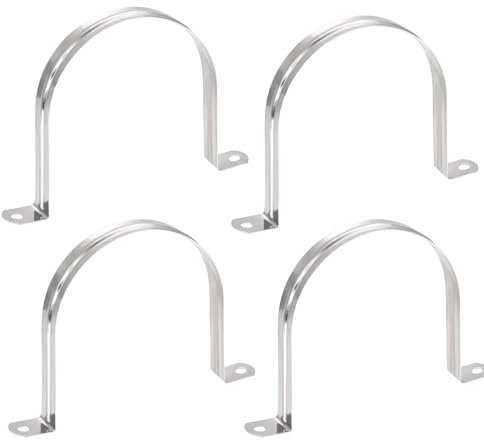TA-VIGOR 4Pcs Stainless Steel U Bracket Pipe Clips - 100mm(4) Tension Tube Clip Clamps for Pipe Fixing