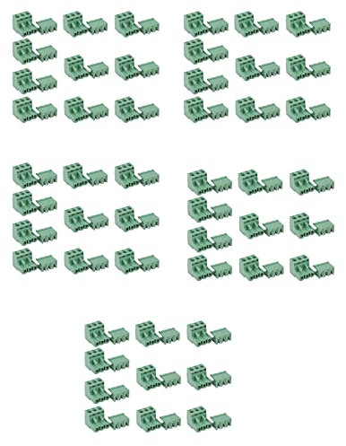 Niniang 50 Stück Steckverbinder für Leiterplatten, Steckverbinder, Steckdose, 5,08 mm, rechtwinklig