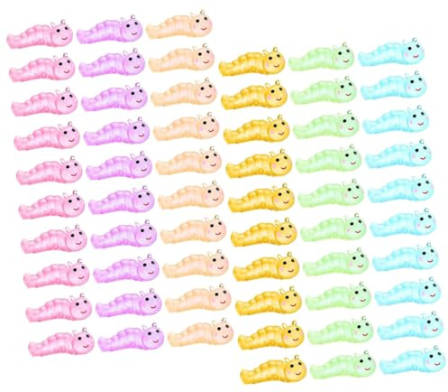 Toddmomy Figuras Decorativas de Oruga Luminosa 60 Piezas de Resina