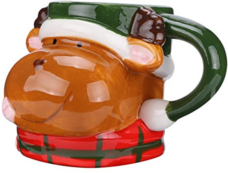 MAGICLULU Weihnachtstasse Keramikbecher mit Rentiermotiv Kreativ für Kinder zu Hause