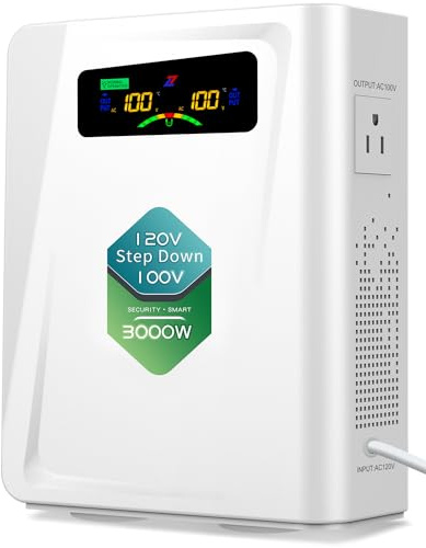 ZHENGXI Step Down Transformer 120v to 100v Voltage Converter 3000W, No Noise, Ten Protection Functions, Using Japan Appliances in US