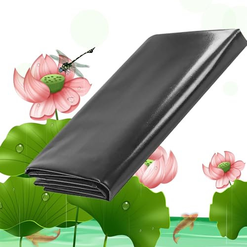 5X6 M Teichfolie Stärke 0,12 Mm Biegsames HDPE-Material, Leicht Zu Schneidende Folien Für Fische Oder Koi, Wasserfall, Springbrunnen, Wassergärten 1X1 2X3 8X10 12X15 M Teichfolie ( Size : 10x20m/33x66