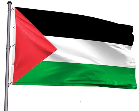 PLAIEI Bandera palestina extragrande de 10 x 15 pies, bandera nacional palestina gigante impresa 100D poliéster con 5 ojales para festivales temáticos palestinos, eventos, desfiles, decoración de