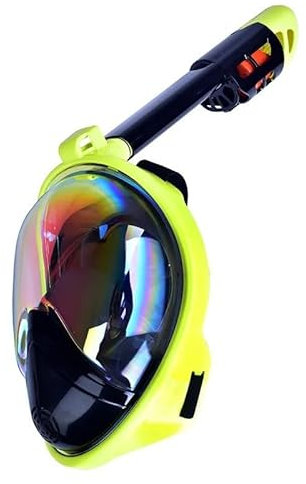 Tauchmaske for Erwachsene, UV-Schutz, Schnorchelmaske, beschlagfrei, atmungsaktiv, klare Sicht, Schwimmausrüstung(Black Yellow,L/XL)