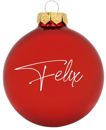 Personalisierte Weihnachtskugel aus Glas mit Wunschname – Einzigartige Christbaumkugel Baumschmuck – Ideal für 1. Weihnachten Baby
