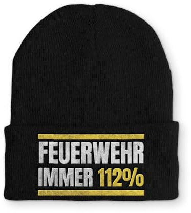 Mütze mit Spruch Feuerwehr immer 112% Wintermütze lustige Beanie