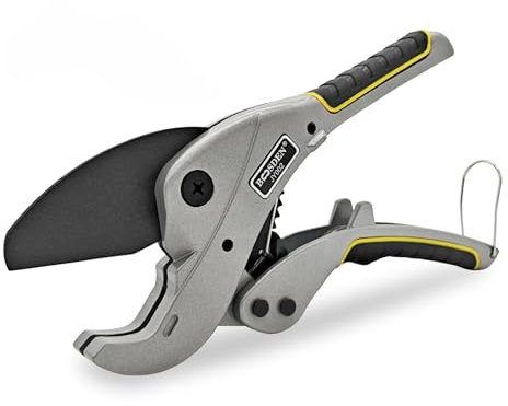 BOOSDEN Tagliatubi per PVC, Taglia Tubi Fino a 42mm, Tagliatubi a Cricchetto Professionale per PEX, PPR, PE, Tubi Plastici e Gomma, Ideale per Idraulici e Riparazioni Domestiche