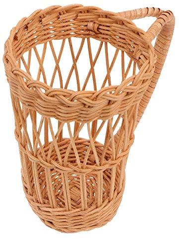 Garneck Rattan-glasabdeckung Für Bierbecher Schutzbecherhülle Griff Aus Rattan Elegantes Becherzubehör Leicht Zu Tragen