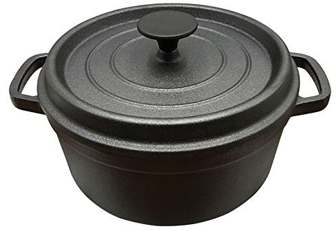 XUEXUDO Cacerola de Hierro Fundido de 24cm de Espesor, Olla para Sopa de arrabio, sartén Antiadherente sin Recubrimiento, Olla Multiusos