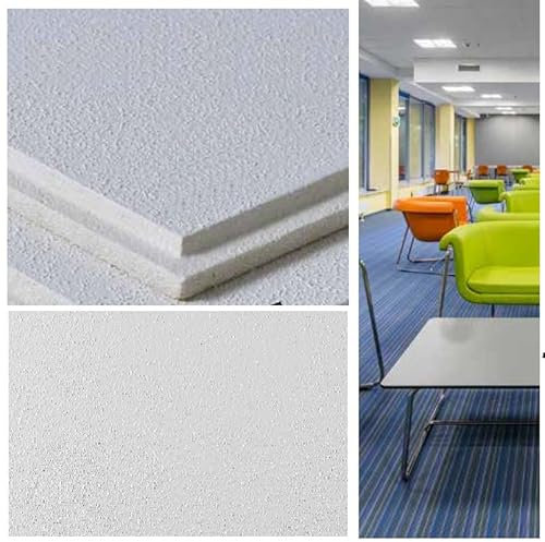 Akifix ITP ST15102.24 Panneaux de contre-plafond sandé en fibre minérale torsadée 600 x 600 x 15/5,76 MQ (CONF.16 pièces) Star Tone SANDED bord Lay-in 24 encastré