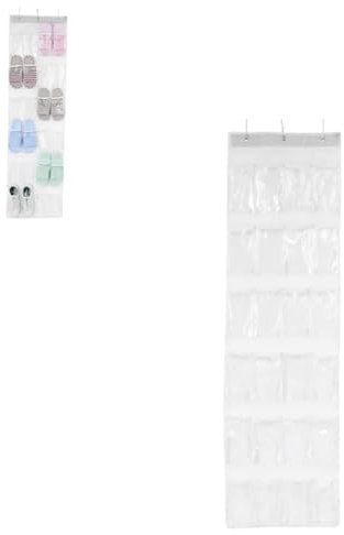 Beufee Tür-Schuh-Organizer, über der Tür, Schuhregal, Schuhtür-Aufhänger, hängender Schuhhalter, 24 Taschen, transparenter Schuh-Taschen-Halter, Organizer-Rack für Zuhause