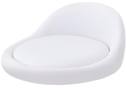 perfk Sgabello Sedia Seduta Rotonda Parte di Ricambio Comoda Cucina Fornitura con Schienale Basso Facile da Pulire Accessorio in Pelle PU, Bianco