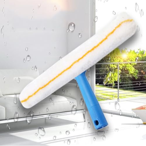 TYHAYJYK Mikrofaser-Fensterreiniger, Mikrofaser-Schrubber, Länge 35 cm, breiter Schrubber, Höhe 20 cm, Gewicht 200 g, für Badezimmerfenster, Küchenspiegel, Fliesen, Dusche, Marmorblau