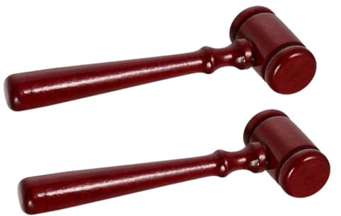 ibasenice 2pcs Wooden Judge Gavel Court Hammer Wooden Hammer for Auction Toy for Birthday Party Accessories and Costumes