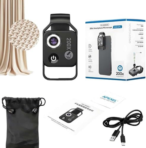 Générique Nano Zoom 200x pour Phone, Zoom à Grossissement D'objectif Cpl Plus Stable Et Plus Net, Objectif Macro pour TéLéPhones Mobiles (Noir)