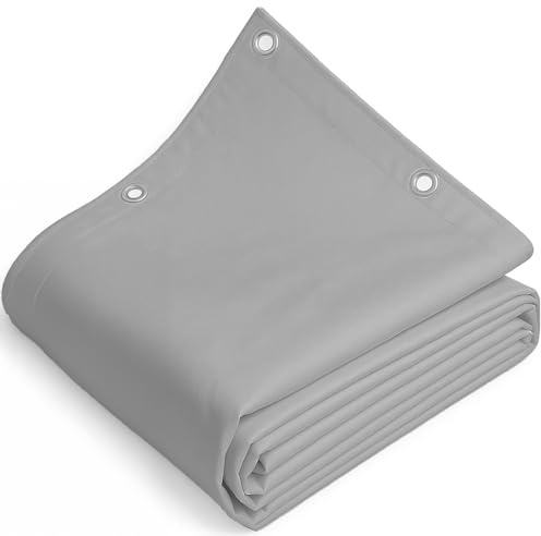 TELOMERITI® - Telo/Telone in PVC 650gr/mq con Occhielli in Alluminio, Rinforzato, tipo da camion, Impermeabile, Copritutto Da Esterno, Vari Colori, Made in Italy (Grigio, 6x8 Metri (48 MQ))