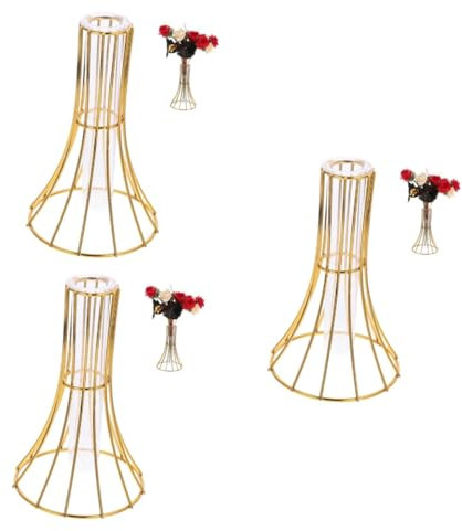 YARNOW 3 Stück Blumenarrangement-Hydrokulturbehälter Vase künstliche blüten verkleidung blumendeko künstlich Decor steckblumen blumenbank Wohnkultur Topf für Wasserpflanzen Plastik Golden