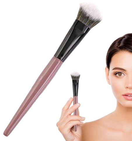 Pennello per il trucco, setole sintetiche morbide per il viso, evidenziatore liquido bronzer, strumento | polvere – rossore – pennello per guance, applicatore cosmetico di bellezza per pelli sensibili