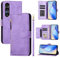 For Sony Xperia 1 VII 2025 Zipper Case 7 Card Slots with Wrist Strap Shockproof Leather Flip Wallet Handbag Zip Phone Cover Stand Strong Magnetic Closure Purse for Sony Xperia 1 VII 2025 Purple