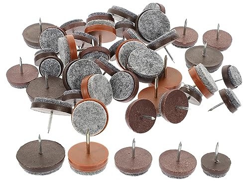 ANDRESLAD 50pcs Brown Felt Furniture Pads Anti-abrasion Chair and Table Foot Sliders Protective Floor Mats for Home Furniture Moving and Dining Chair Leg Protection