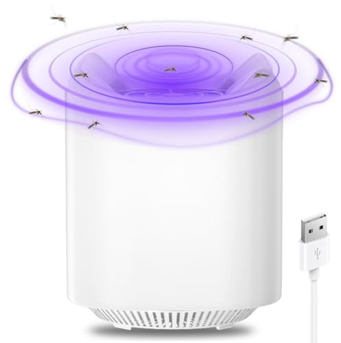 USB Elektrischer Elektrisch Fliegenfalle,Fruchtfliegenfalle,Fliegenfalle Elektrisch für Küche Innen Außen,Mückenfalle Mückenlampe,Repellent Tragbare,für Mücken,Motten,Fliege,Spinnen