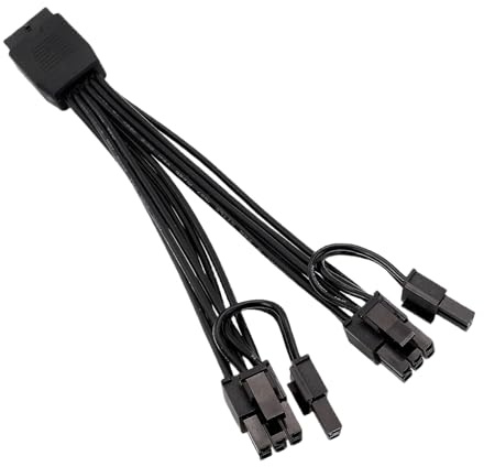 12VHPWR 12+4Pin hembra a doble 6+2 pines PCIe 5.0 GPU Cable adaptador de corriente para tarjetas gráficas de alto rendimiento, conectores de alimentación GPU de alta eficiencia, PVC