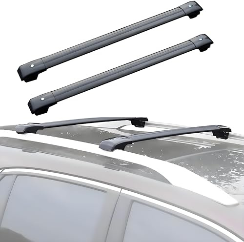 KUNYOS 2 Pcs Car Roof Rack Cross Bars for Volvo EX40 2025, Suitcase Luggage Frame Aluminum Alloy Adjustable Crossbars with Locks for Holidays and Luggage Transportation,Black