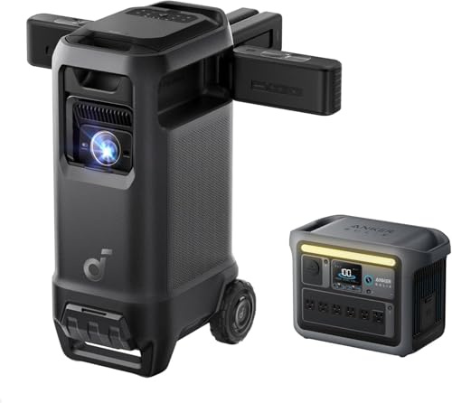 soundcore Nebula X1 Pro with Anker SOLIX C1000 Power Station, Triple Laser 4K Home & Outdoor Projector, 3500 ANSI Lumens, 7.1.4 Spatial Sound, Dolby Atmos, Optical Zoom, 56000:1 Contrast