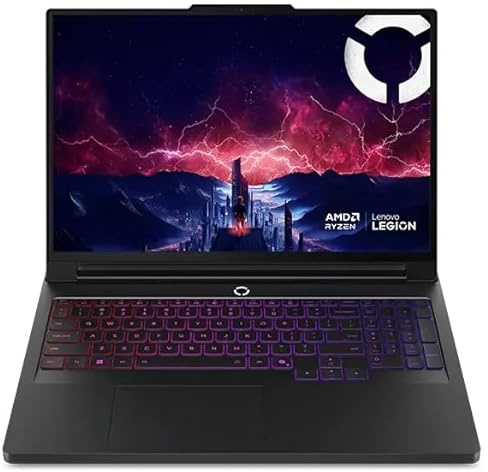 Lenovo Legion Pro 7 Gen 10 AMD 16 Gaming Laptop (2026 Model) - AMD Ryzen 9 9955HX3D 16C, NVIDIA GeForce RTX 5080 16GB, 64GB RAM, 1TB Gen 5 NVMe SSD, 16.0 WQXGA OLED 500 nits 240Hz, Windows 11 Pro