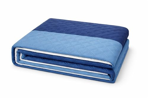 VKZ Trapuntino Singolo Leggero, Piumino Estivo per Letto Singolo, Trapunta Leggera Primaverile ed Estiva, Coperta Trapuntata,Blu/azzurro
