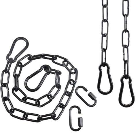 PEVRUAY 2 Piezas Cadena de Acero Inoxidable de 2.5mm, 50cm Cadena Metálica con Mosquetón para Colgar Lámparas, Macetas, Vallas de Jardín y Puertas de Mascotas