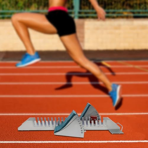 Startblock, aluminiumlegering multifunktionell justerbar spårblock med 6 vinkelpedaler, starkt grepp för skolor och träningsläger på spår