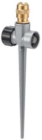 DimyFew Messing-Sprühregner einstellbar Sprinkler mit Erdspieß verstellbar Sektorenregner mit Erdspieß für Gartenbesitzer, Hobbygärtner, Gartenbeet, Vorgarten, Silbergrau, Schönheitszahn-Gewinde