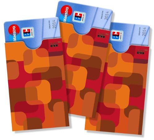 cardbox Motiv: Farbflächen rot /// 3er Set /// ec kartenhülle bankkartenhülle führerscheinhülle ausweishülle