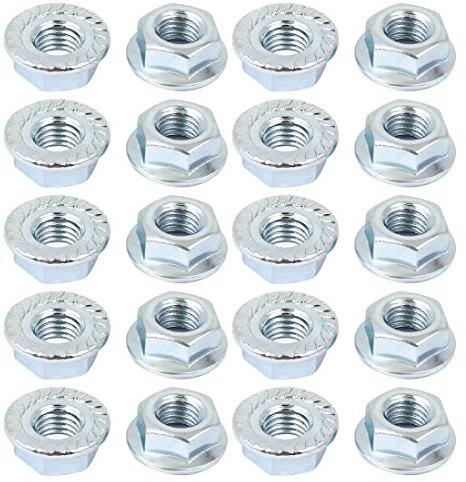 Sourcingmap A16033100ux0397 5/16 x 24 Carbon Steel Serrated Hex Flange Lock Nuts (Pack of 20)