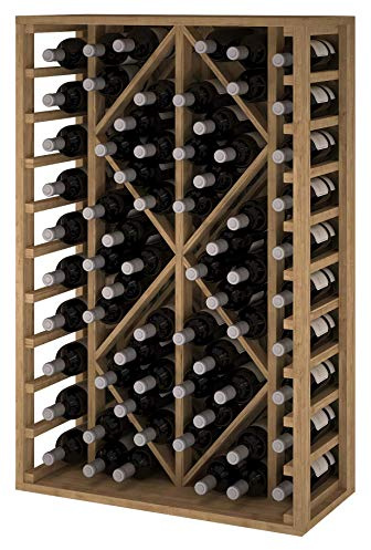Botellero Vino Madera Pino 68 Botellas Ya Montado - Color Roble Claro | Mueble Botellero de Pino Tipo Wine Rack, Estantería Vino Garrafeira Listo Para Usar