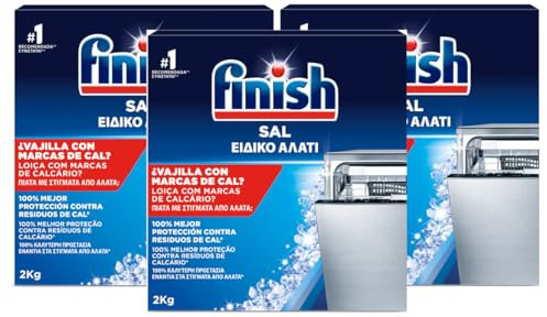 Finish Sal para Lavavajillas, Función Antical, 3 Unidades x 2 kg, Total 6 kg