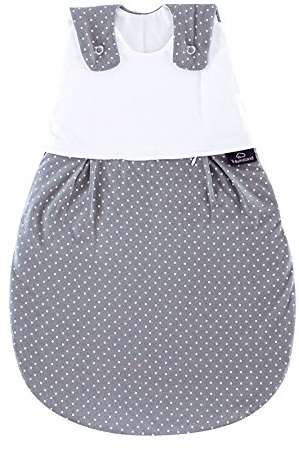 Träumeland S0100105 Außenschlafsack LIEBMICH Pünktchen grau, Größe 68/74, mehrfarbig