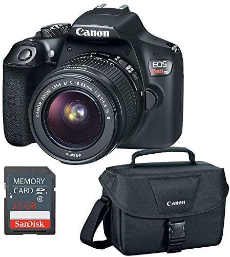 Canon EOS Rebel T6 DSLR Camera w/EF-S 18-55mm, 32GB SD Card & Camera Bag (Renewed)