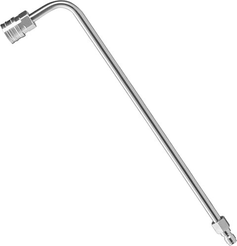 M MINGLE Lance d'Extension Nettoyeur Haute Pression, Lance incurvée 90 degrés, Accessoire pour Nettoyeur de Bas de Caisse et de Gouttières, Raccord Rapide 1/4 (6,35 mm), 35,6 cm