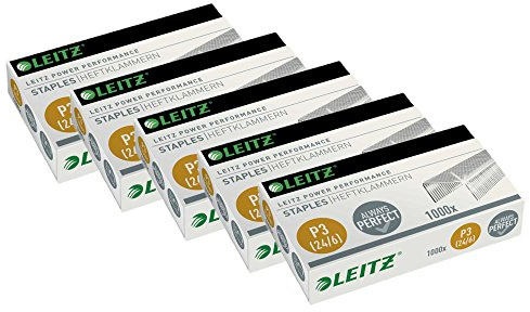 Leitz 55700000 Heftklammer (24/6 mm) 1000 Stück verzinkt (5 Packungen, 24/6mm)