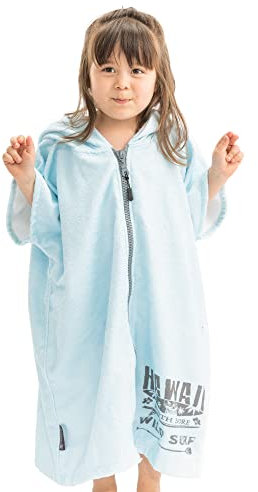 HOMELEVEL Kinder und Baby Frottee Badeponcho - Poncho Handtuch für Strand Schwimmbad - Surfponcho mit Kapuze und Reißverschluss für Mädchen