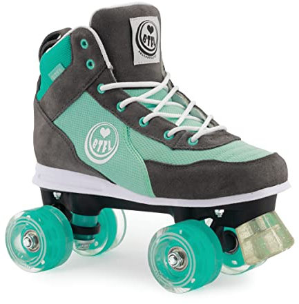 BTFL Trend-Skate Nila Damen,Frauen,Mädchen,Kinder,Rollschuhe,Discoroller,Rollerskates,Retro-Rollschuhe,Classic Roller,Vier Rollen,türkis, EU 38