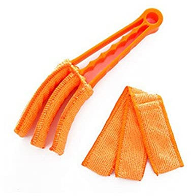 TopHomer Set of 2 Cleaner Brush, Microfiber Blind Duster for Window Shutters Vent Air Conditioner, Dust Collector Cleaning Cloth Tool(Yellow)