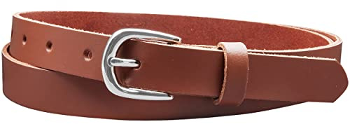 Vascavi Ledergürtel, 2 cm breit, Echtes Leder, Unisex Gürtel für Damen und Herren, MADE IN GERMANY, AM18-SL-Hellbraun-85