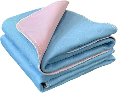 2PCS Reusable Underpads Large 34 x 52, Upgrade Cooling Waterproof Bed Pads with Fast Absorbent, Washable Pee Pads for Incontinence Elderly and Kids